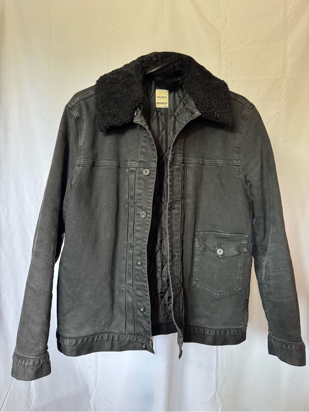 baldwin Black Sherpa-Collar Bomber Jacket
